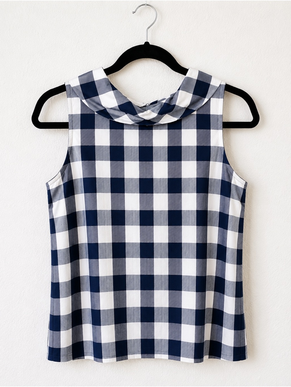 Talbots Navy and White Gingham Sleeveless Camisole